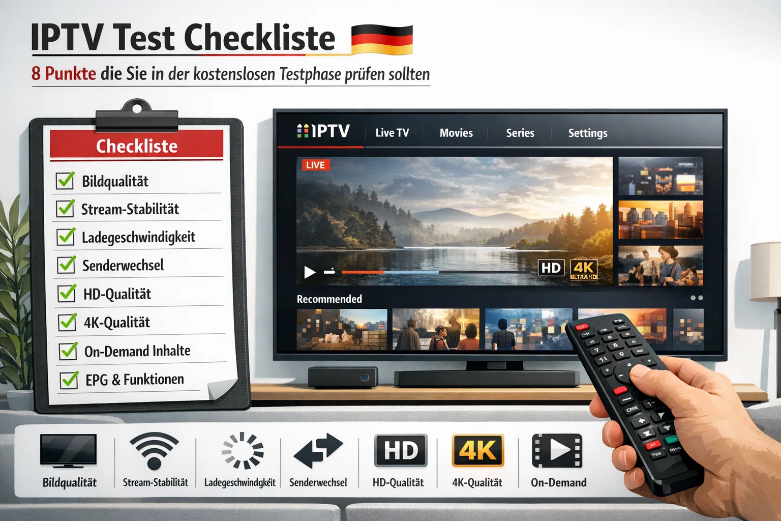 IPTV Test Checkliste – 8 Punkte die Sie in der kostenlosen Testphase unbedingt prüfen sollten
