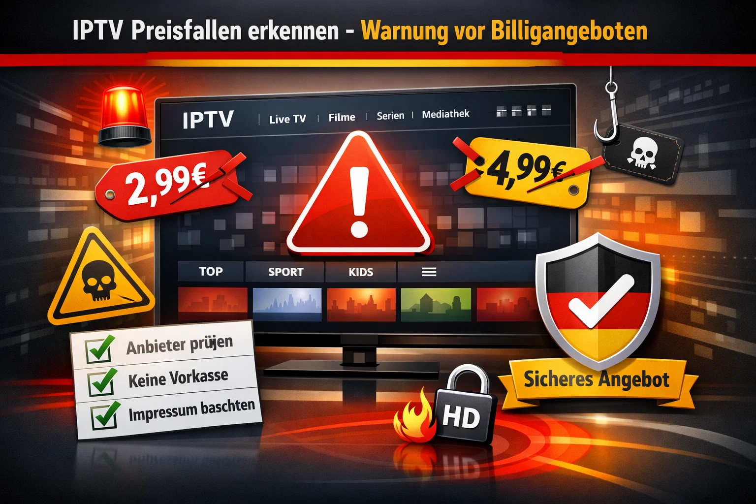 Warnung vor unseriösen IPTV-Billigangeboten – Checkliste zur Erkennung von Preisfallen